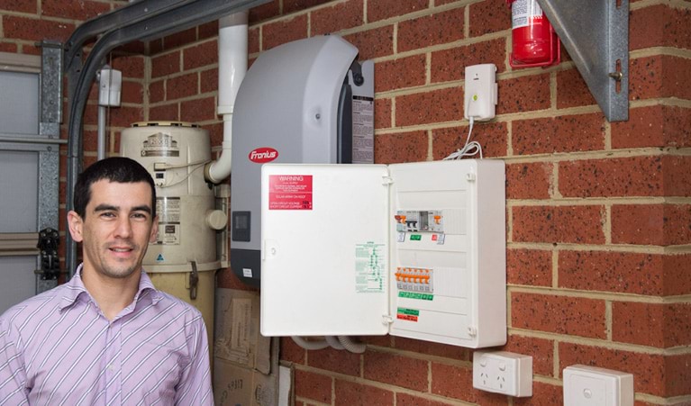 Stephen Zuluaga upgraded his gas appliances, including household heating, to efficient electric systems and then installed a solar electricity system to reduce energy costs even further.