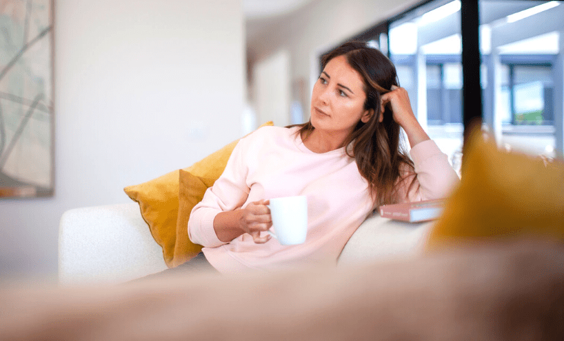 Woman holding a mug