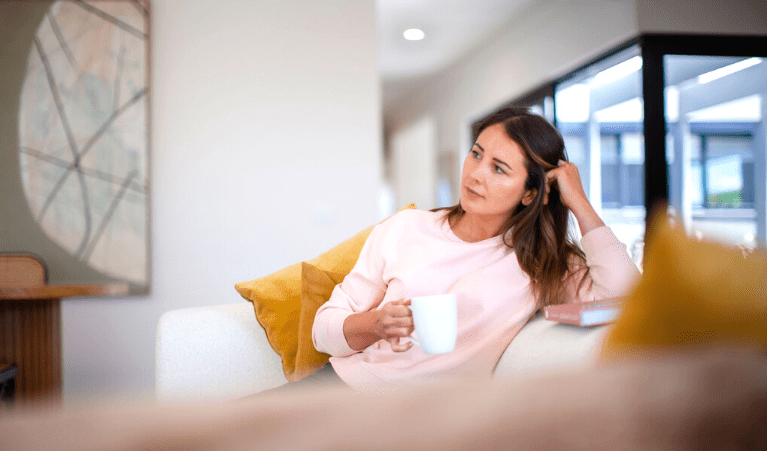 Woman holding a mug