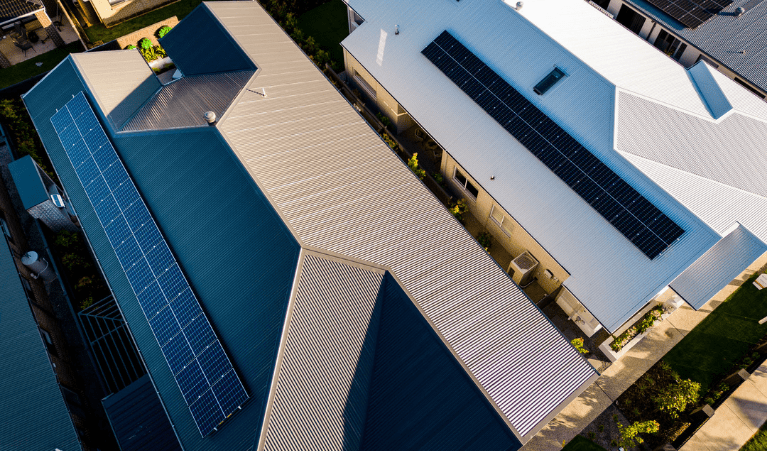 solar panels on the roof